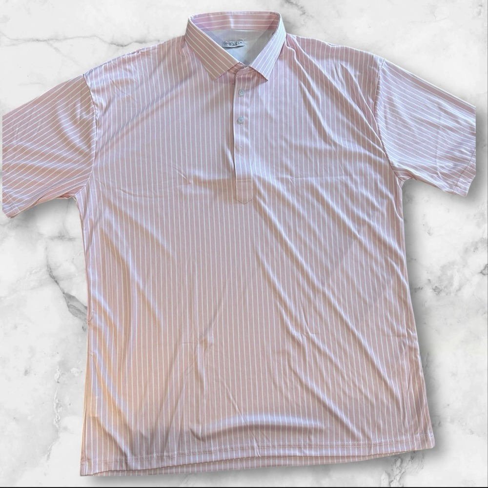 Collars and Co Polo Mens 3XL Dress Collar‎ Shirt Golf Pink Stripe